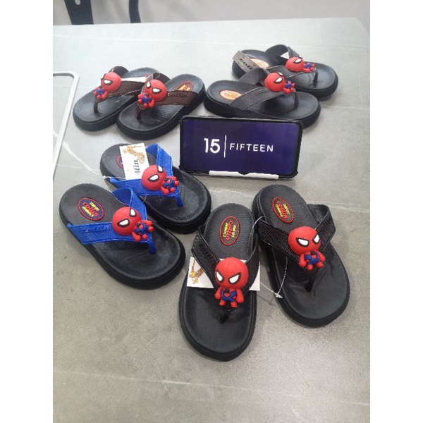 15 SHOP --- NEW ! ! ! SIZE: 24-35 Sandal Anak Laki-laki Sandal Jepit Model karakter Spiderman ( 2 - 9 Tahun ) 6265-1