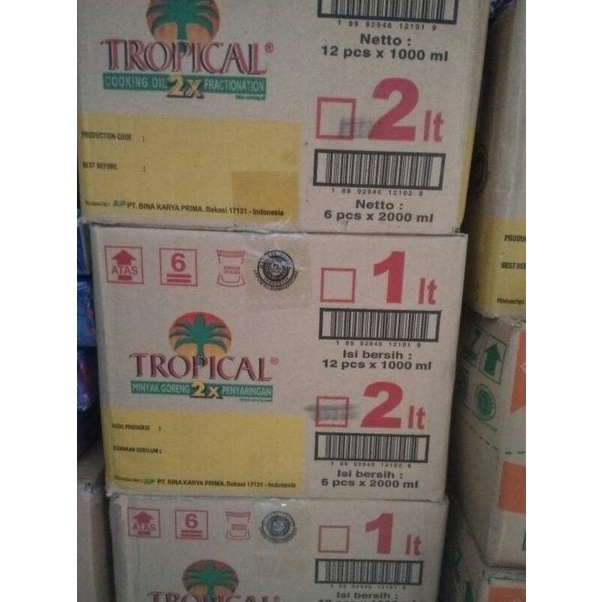 

Minyak goreng tropical 2L (1 dus)