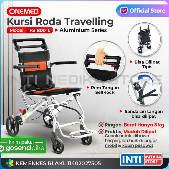 ONEMED - Kursi Roda TRAVEL PORTABLE Aluminium FS800-L | TRAVELLING