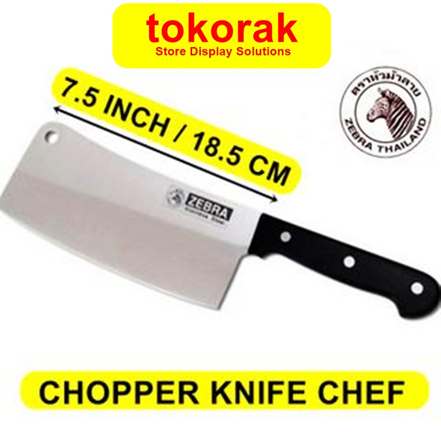 ZEBRA CHOPPER KNIFE 7.5 INCH 100261 PISAU GOLOK PISAU DAPUR STAINLESS