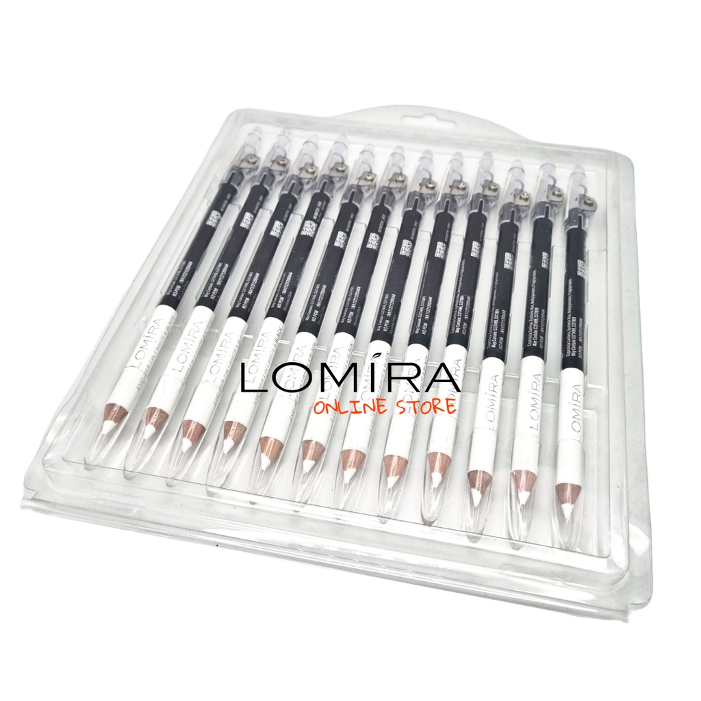 LOMIRA EYELINER PENCIL 2in1 WHITE &amp; BLACK - BPOM - EYELINER PENSIL LOMIRA - PENSIL EYELINER MURAH