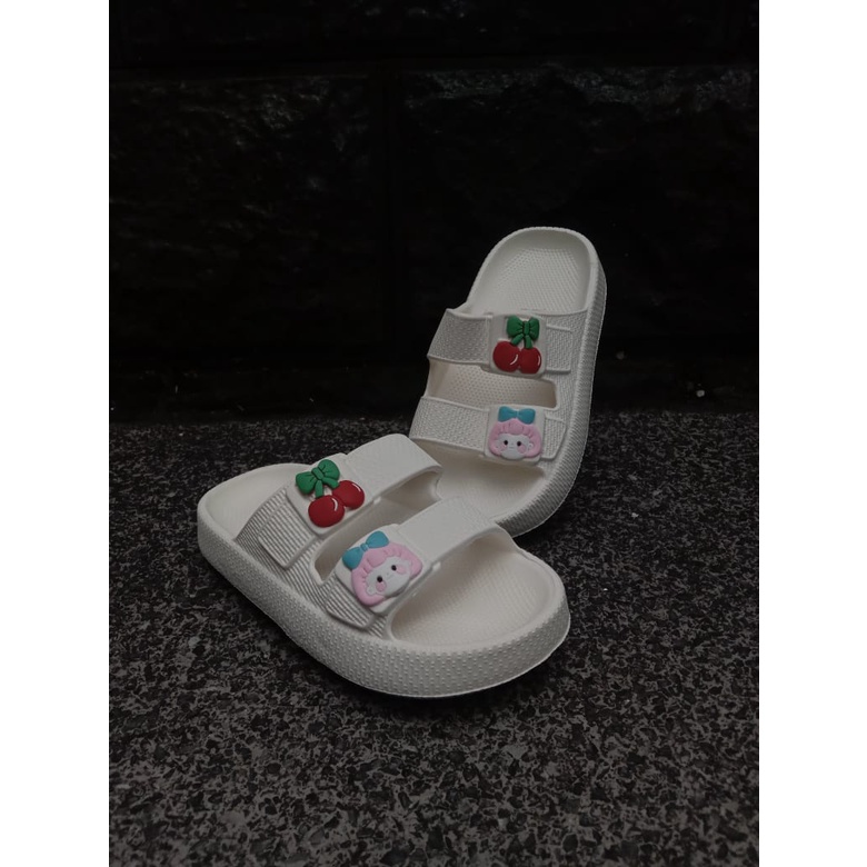 sandal slop anak perempuan remaja terbaru motif gesper model 391C 30-35