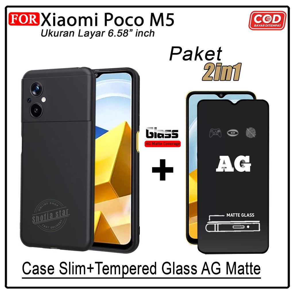 Promo 2in1 Case Poco M5 Poco X5 5G M4 Pro Softcase Slim Black Protect Casing