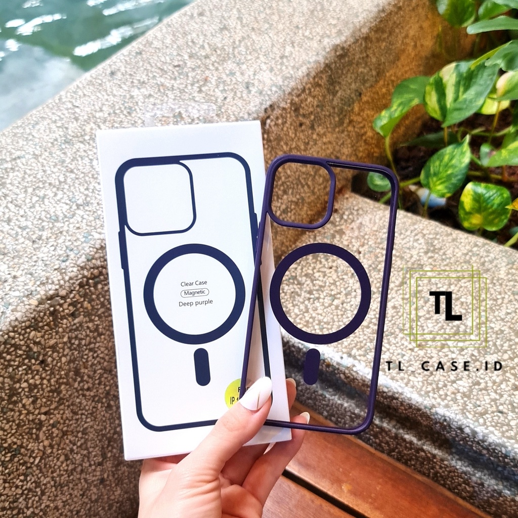 PMAG - IPHONE X XS XR XS MAX 11 11 PRO 11 PRO MAX 12 12 PRO 12 PRO MAX 13 13 PRO 13 PRO MAX 14 14 PRO 14 PRO MAX 14 MAX 14 PLUS | MAGSAFE FULL DEEP PURPLE MATTE CASE ANTI KUNING CLEAR ACRYLIC