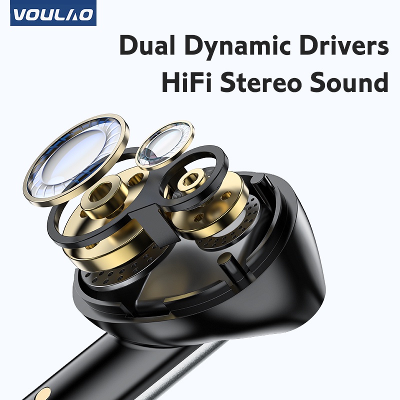 VOULAO VL5 TWS Earphone headset bluetooth 5.3 Wireless Gaming Earbuds Latensi rendah Mendukung Android/IOS With Microphone HIFI Stereo