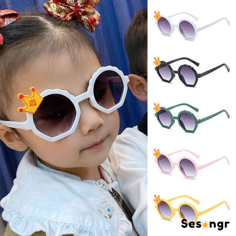 Kacamata Hitam Anak Kartun Bulat Crown Fashion Kacamata Untuk Anak-Anak - SG