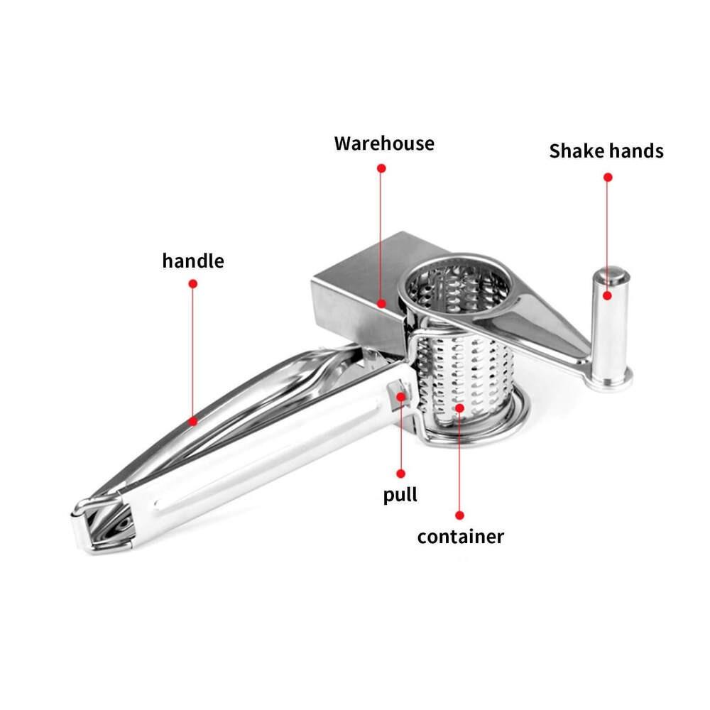 Parutan Keju Nanas Stainless Steel Penghancur Sayuran Chopper Home Rotary Shredder Cutter