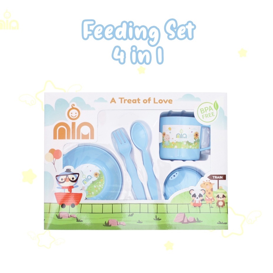 NEW COLOUR !! FEEDING SET NIA SMALL - SET PERALATAN MAKAN BAYI NIA BPA FREE