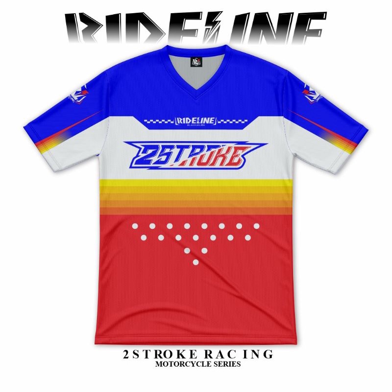 KAOS TSHIRT JERSEY 2 STROKE 2STROKE RACING RAINBOW