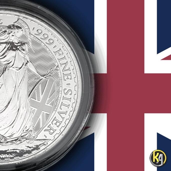 Koin perak Silver Britania 1 Troy Ounce = 31.1 Gram