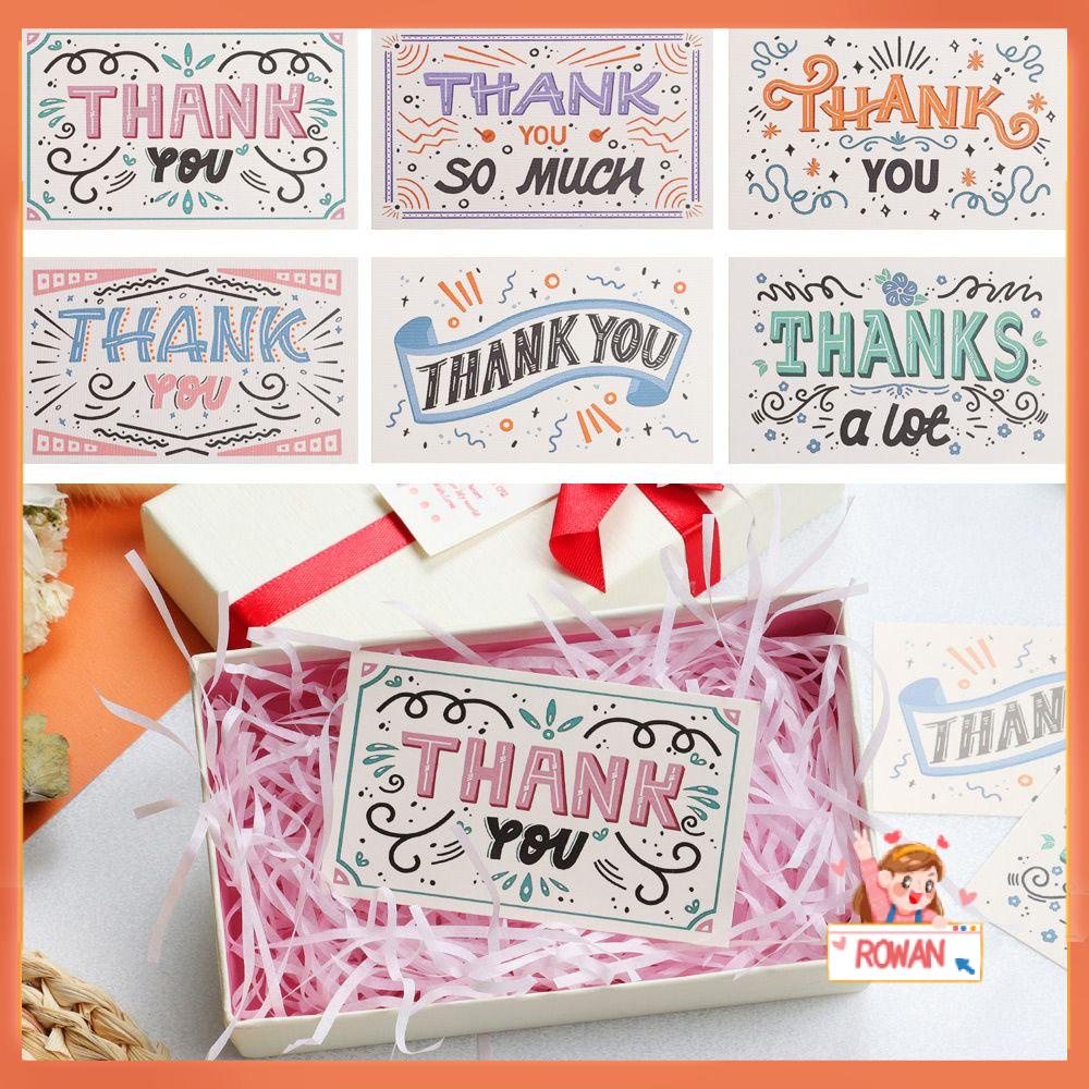 R-flower 50PCS Thank You Card Baby Shower Pembungkus Kado Kosong Writable Note Cardstock