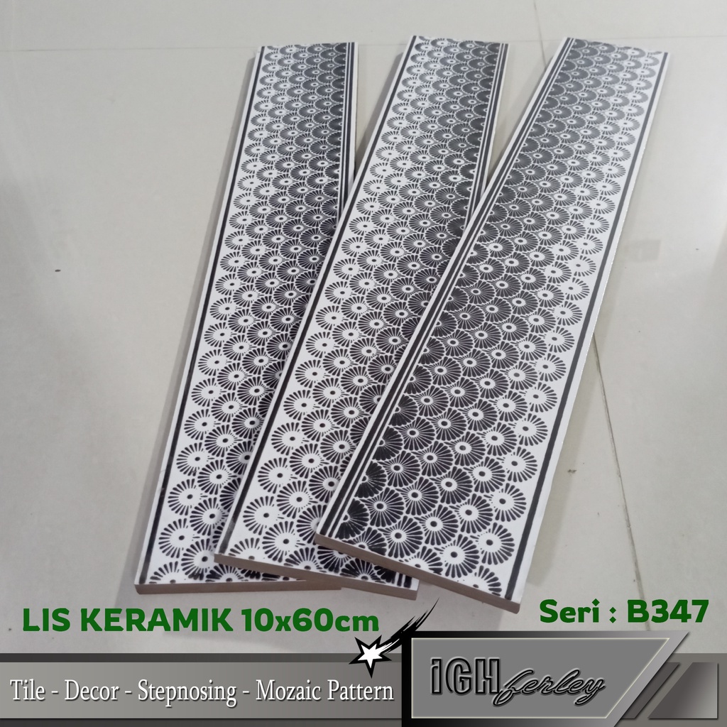 Lis Keramik Dinding 10x60 cm Motif Polkadot Stack