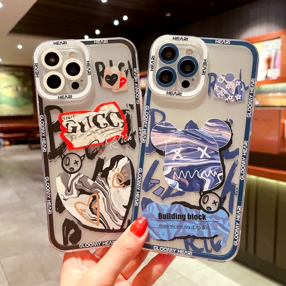 Case Redmi 9C 10 5G 10A 10C Redmi Note 10 Note 10S Note 10 5G Note 10 Pro Note 11 Note 11S Note 11 Pro 4G 5G Poco M3 Pro 5G Poco M4 Pro X3 Pro NFC Casing Guci X Gloomy Heari Estetic Silicon Transparant Premium