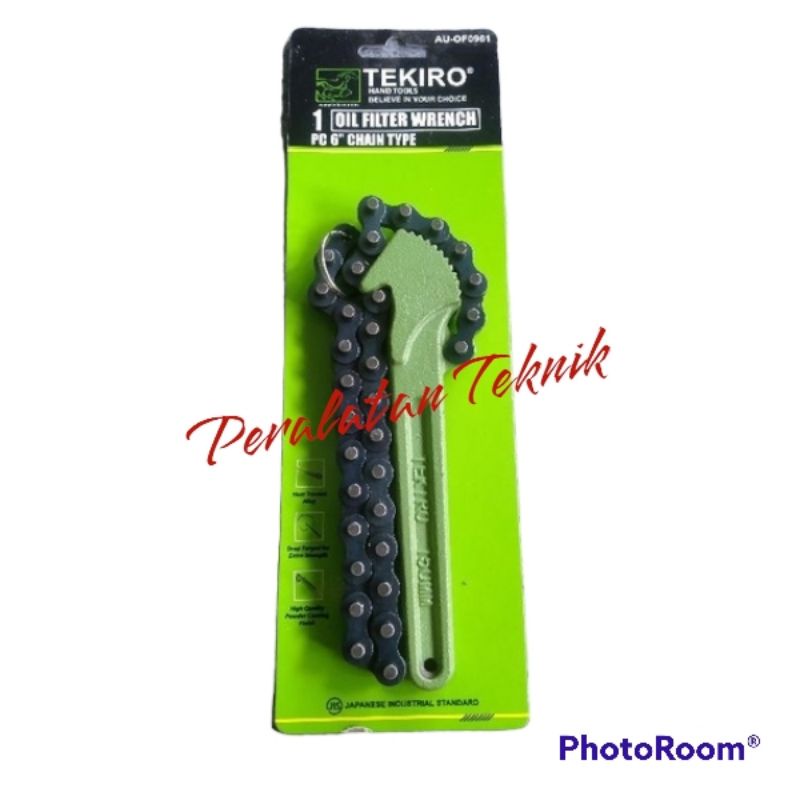 Tekiro kunci buka pasang filter oli model rantai 6" - kunci filter oli mobil model rantai 6" tekiro