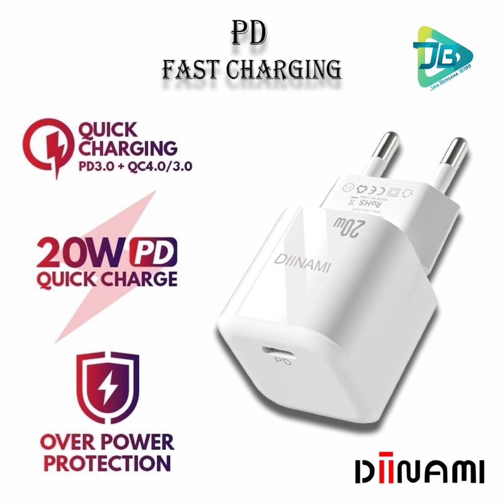 DIINAMI P8 Adaptor BATOK Charger CASHAN Power Nano 20 Batok Fast Charging 20W 3A Type-C (PD) Multi Protection JB6486