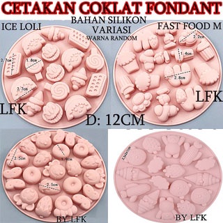 IMPORT CCS BULAT CETAKAN SILIKON COKLAT FONDANT BUNDAR DONUT PERMEN ICE CREAM ANIMAL FOOD MCD SNOOPY