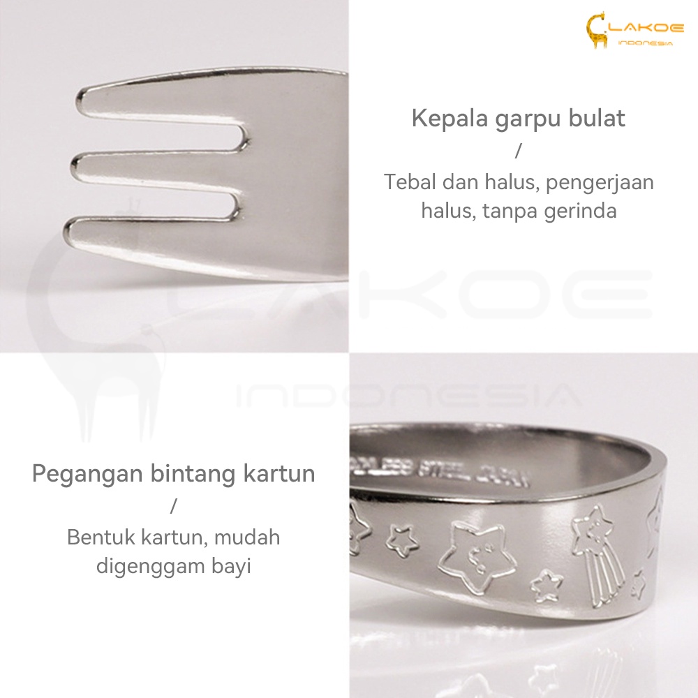 Sendok Garpu makan BLW Anak Stainless Steel ori Japanese