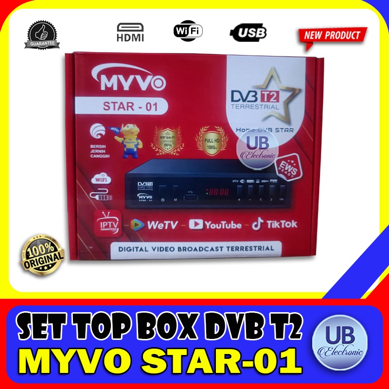 Set Top Box TV Digital MYVO STAR 01 DVBT2 / STB MYVO STAR-01 TV Digital DBT-T2