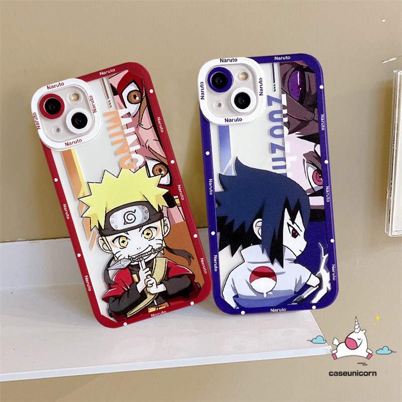 Kartun Animel Hokage Uzumaki Naruto Uchiha Sasuke Case Kompatibel Untuk iPhone 7Plus 8Plus 11 14 13 12 Pro Max XR X XS Max 6 6s 8 7 Plus SE 2020 Shockproof Angel Eyes Soft TPU Cover