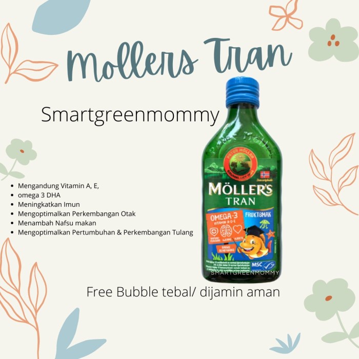 Mollers Tran Cod Liver Fish Oil Moller Moller's Trans Omega 3 DHA