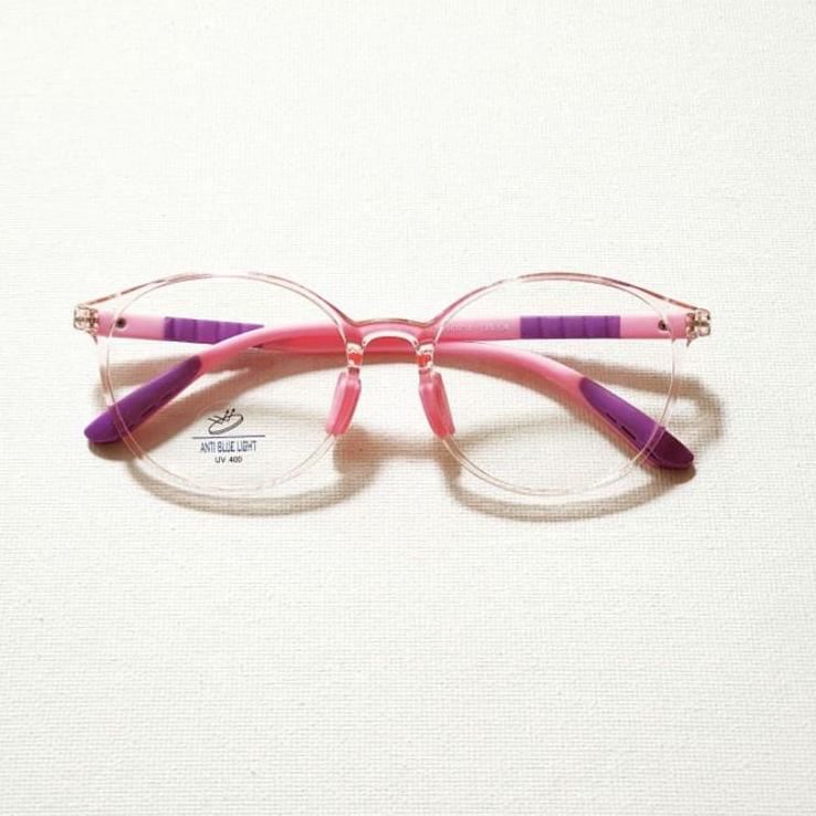 ↪ DJAVA OPTIK - Kacamata Anak Bulat Photocromic Blueray Minus Antiradiasi Lentur ➹