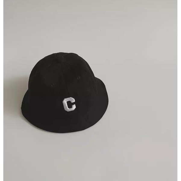 READY!!! topi bucket hat anak unisex kekinian ala korea motif huruf C import untuk usia 1-5 tahun