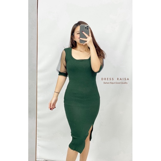 MDLV ~ Dress Raisa Rajut Combi lace Bodycon