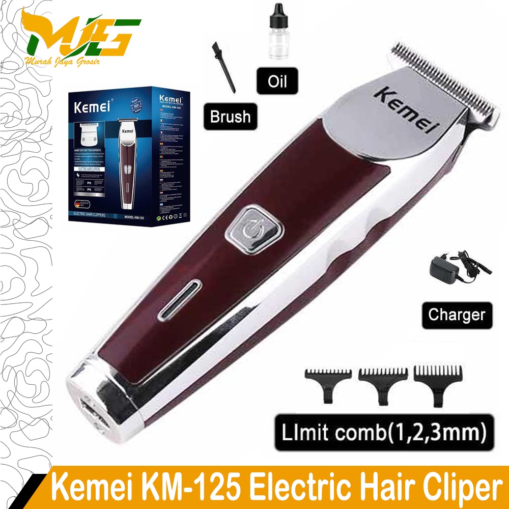 Alat Cukur Rambut Kemei KM-125 Hair Clipper Mesin Potong dan Pangkas Cas Cordless / Hair Baby Cut