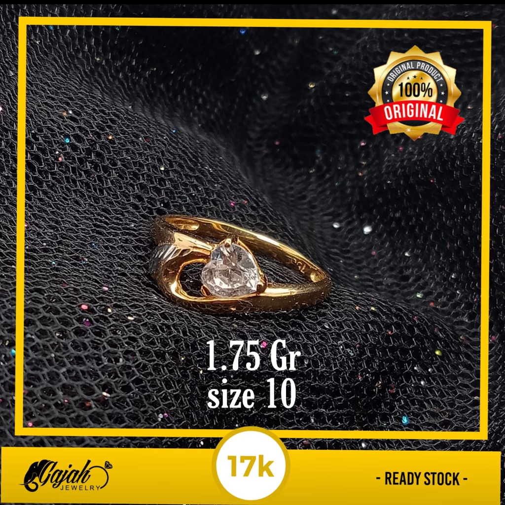 Cincin emas 17K - 1.75 gr kadar 750 - 3931