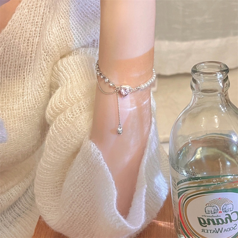 Gelang Tarik Bunga Wanita Ins Niche Desain Fashion Kupu-Kupu Bunga Perhiasan