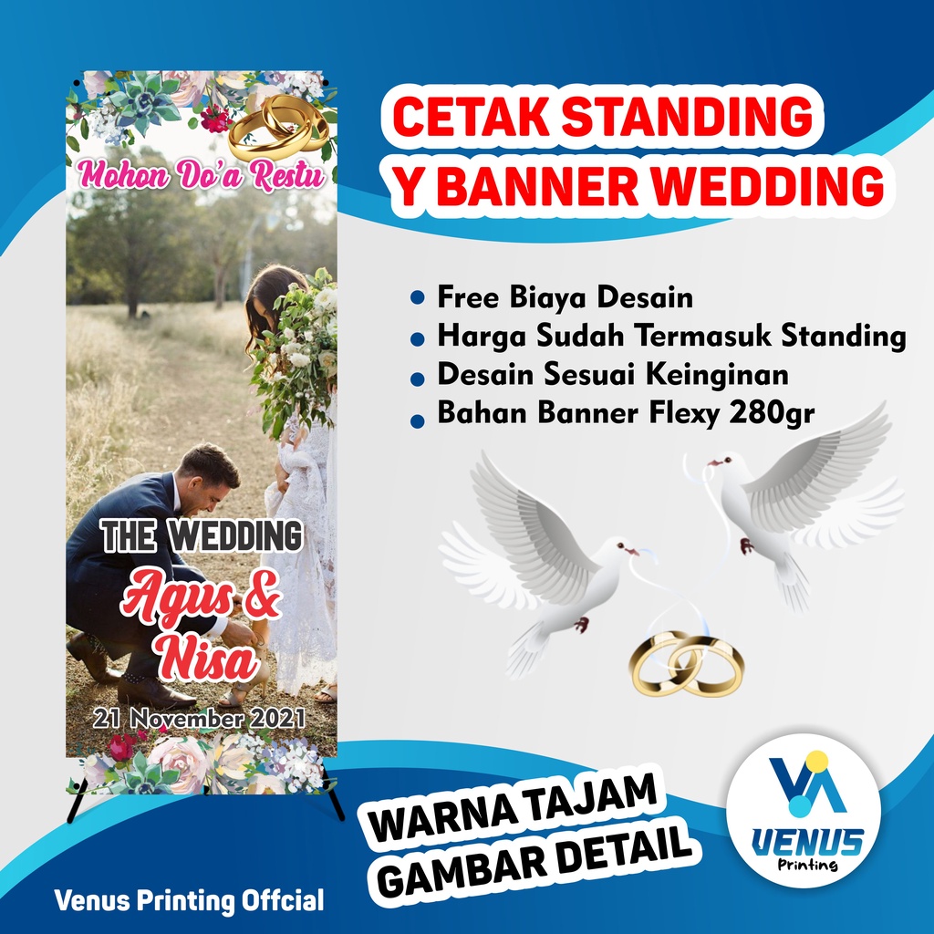 Jual Cetak X Banner Wedding Pernikahan/ Y Banner Wedding Pernikahan