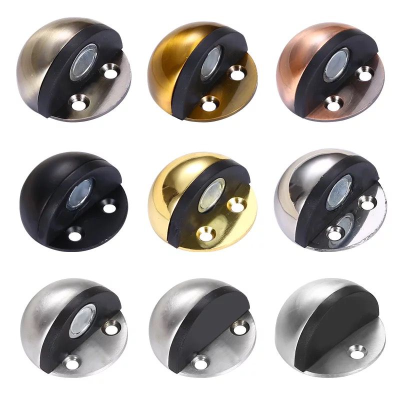 Penahan Pintu Door Stopper STAINLESS Kedap Suara Bulat Magnet / Penahan Pintu Rumah Magnet