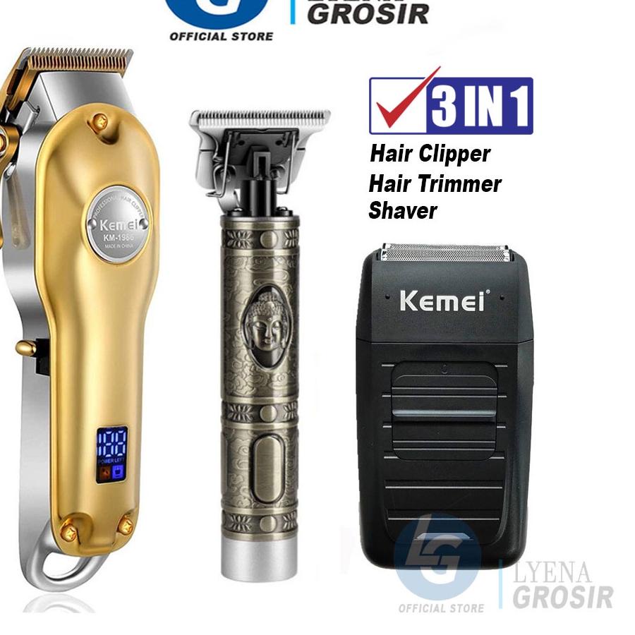Stok Terbatas Hair Clipper Rambut Kemei km 1986 Trimmer BUDHA T-OUTLINER Shaver km 1102 Original