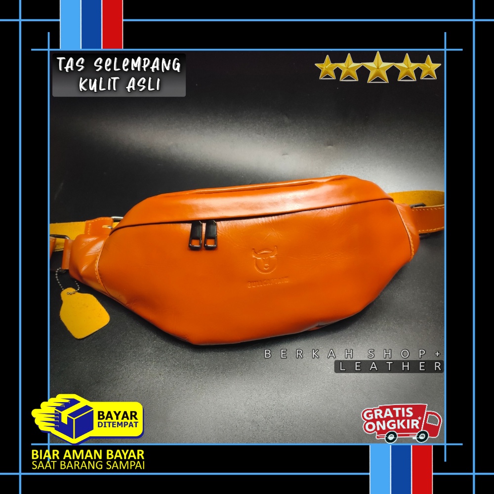 Tas Selempang Waistbag Pinggang Kulit Asli Pria 100% Original Garut Terbaru Coach Branded Terbaik Te