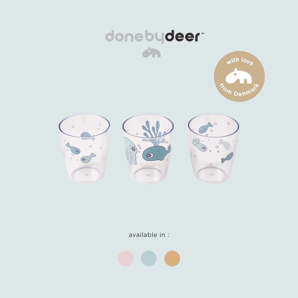 Done by Deer Yummy Mini Glass Deer Friends - Gelas Anak - Cangkir Minum Anak