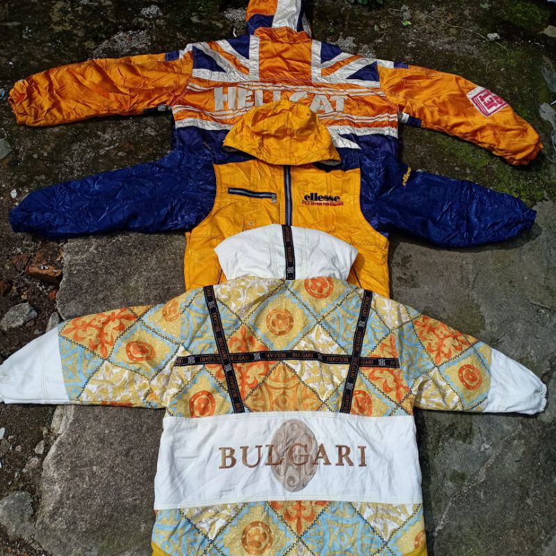 JAKET VINTAGE SECOND COLORBLOCK MURAH