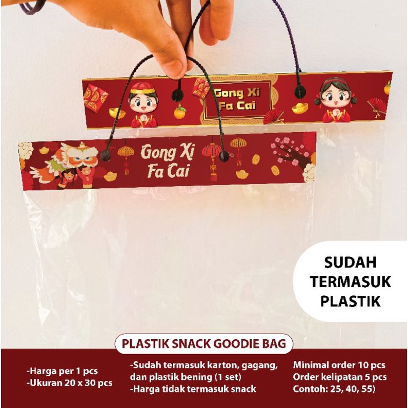 

[MINIMAL 10 PCS] PLASTIK BINGKISAN IMLEK SNACK GOODIE BAG TAS SOUVENIR ANGPAO GONG XI FA CAI BUNGKUS PLASTIK JINJING SNACK ANAK KADO