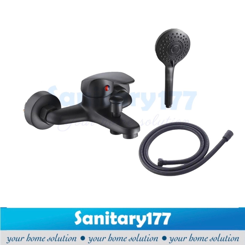 Kran panas dingin HITAM bathtub 801A-keran air shower mandi black matte bakip stenlis stainless mixer hot cold