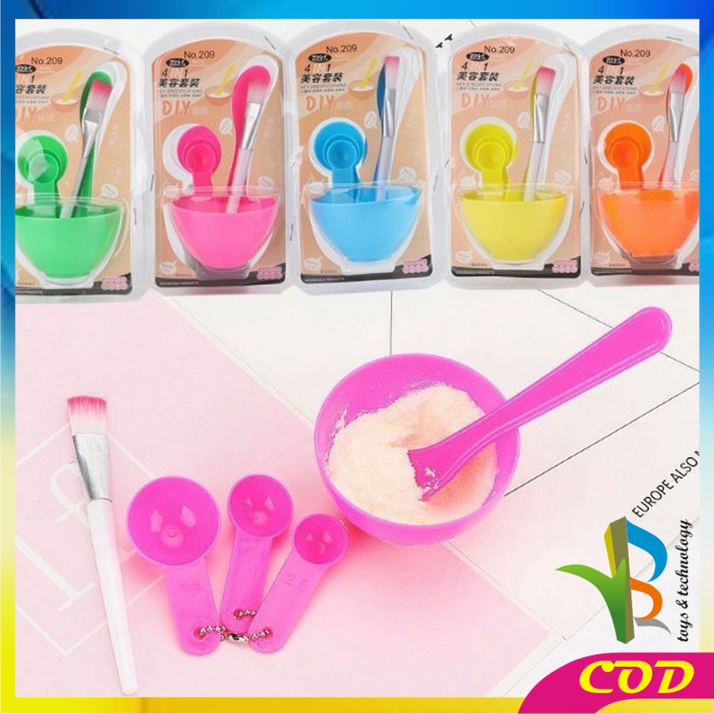 RB-K28 Mangkok Masker Set 4IN1 / Mangkuk Masker Set Plus Kuas Sendok dan Pengaduk / Mask Bowl