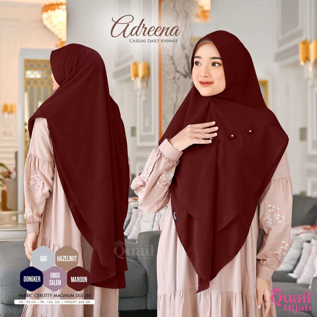 Adreena Casual Daily Khimar Quail Original Quail Adreena Quail Adreena Khimar Ceruty Quail
