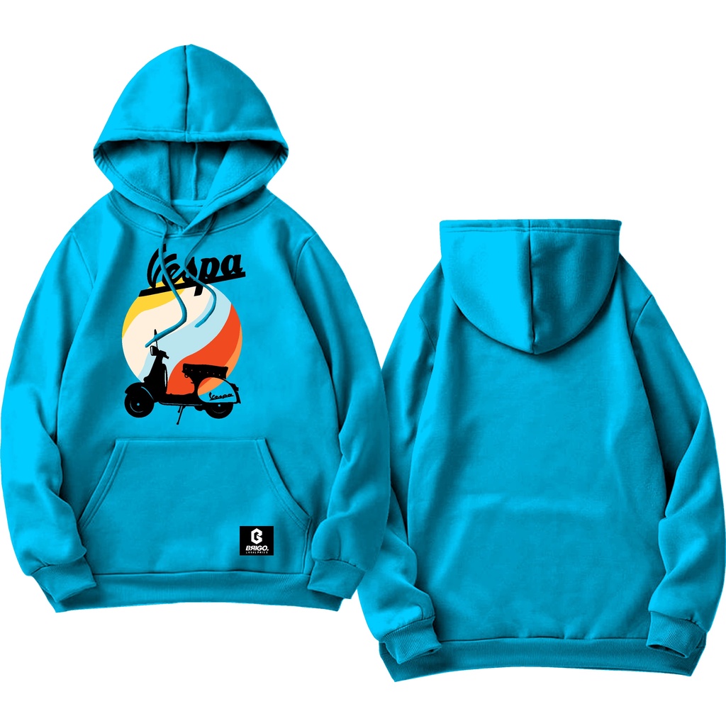 BRIGO X Vespa CLASIC Jumper Hoodie II Sweater Hoodie BRIGO Sablon DTF Fleece Cotton M-XXL (Pria &amp; Wanita) Free stiker&amp;Gantungan Kunci