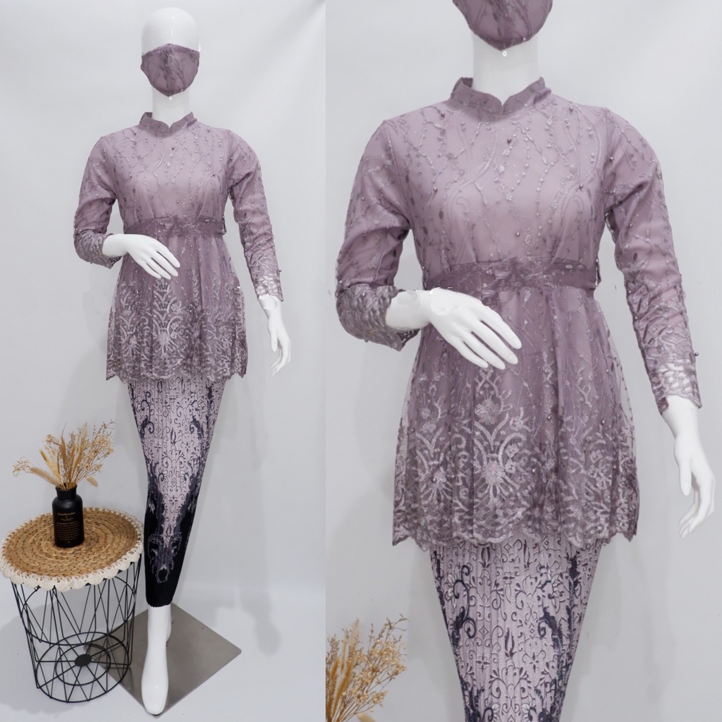 SHOPASHOP SOLO Batik Kebaya Blouse Brokat Rempel Kerah Shanghai