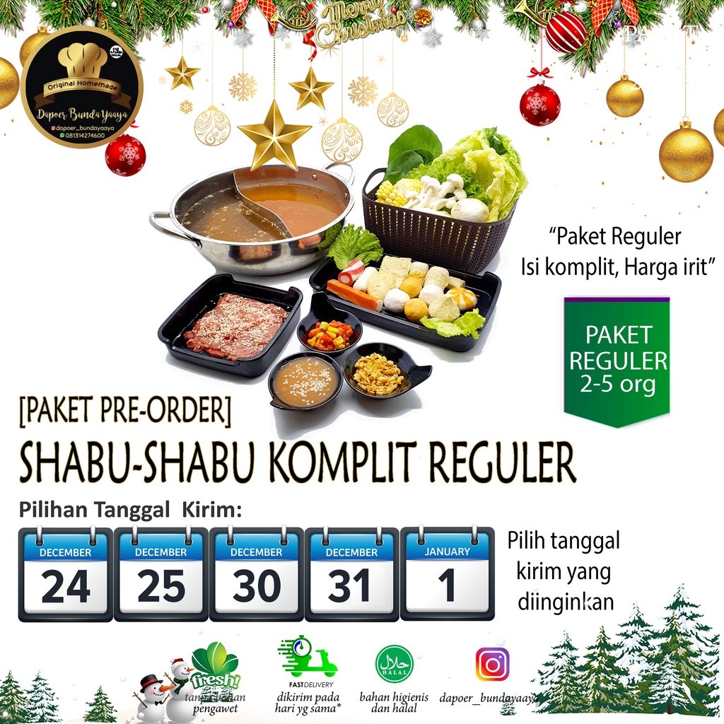 

[PRE ORDER] Paket Shabu-Shabu Komplit Reguler 2-5 org (Halal/Frozen)