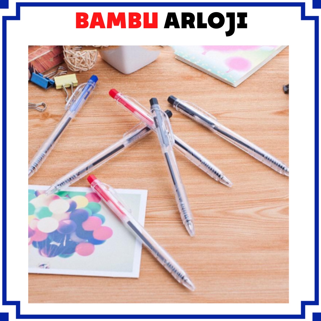 BA Pulpen Gel H37 Mini 0.5mm Bolpen Pulpen Tinta Gel Pena Pen Sekolah Tipe Gel Hitam Biru Merah - SS005