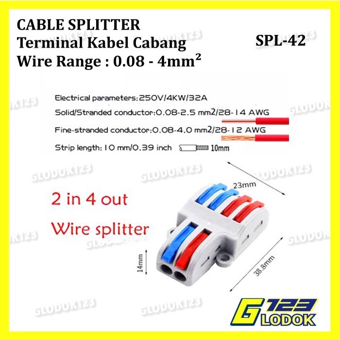 Terminal Konektor Kabel Splitter Cabang 2 3 To 4 6 9 Pin SPL 42 62 93