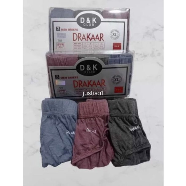 DRAKAAR MIKA CD PRIA katun sekotak isinya 3 pcs Celana Dalam Pria Dewasa CD Pria Dewasa Sempak Pria