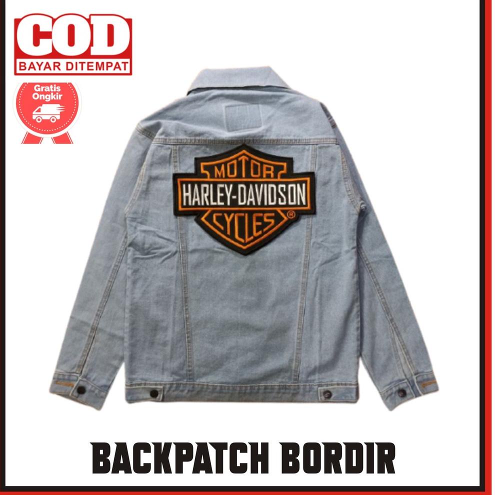 [N-C5C-✔] Patch Emblem Bordir Jaket Besar Punggung Backpatch Harley Davidson Logo_siap dikirim