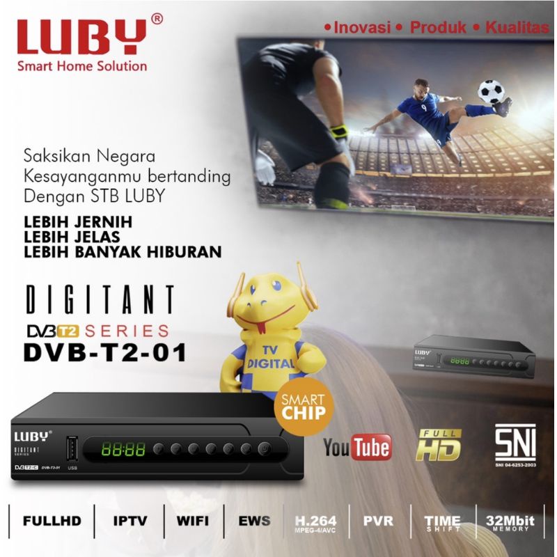 Jual Luby DVB-T2-01 T2-02 HD STB Set Top Box Receiver Siaran Digital TV ...