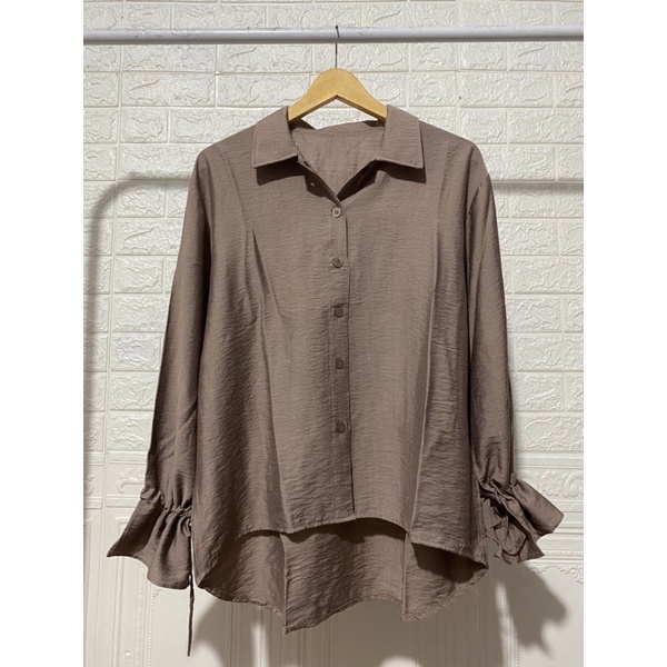 RAHEL SHIRT KEMEJA LINEN BASIC SHIRT KEMEJA WANITA KEMEJA POLOS OVERSIZED ATASAN JUMBO XXL