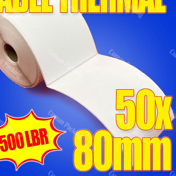 

Barang Baru Sticker Label Resi / Kertas Thermal Bare 50x80mm Isi 500pcs Lem Kuat Waterproof NFG~